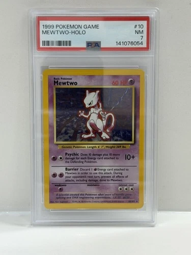 1999 Pokemon Mewtwo Rare Holo  #10/102 PSA 7
