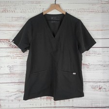FIGS Womens Sz XL Technical Collection Scrub Top Black V Neck FW1100