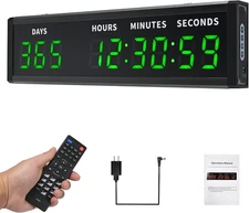 Digital Countdown Clock, LED Large Display Count Up/Count Down Timer, 999 Days