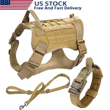 Tactical Dog Vest US Working Dog Military Harness with Handle No-pull Large