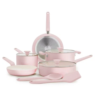 GreenPan Rio Advanced 10pc Ceramic Nonstick Cookware Set Pink