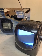 Vintage Portable 5" Black/White TV AM/FM Radio GPX Model TVP2 Tested Works