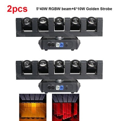 2pcs 5 Head LED luces iluminación Cabeza Móvil Beam+ estroboscópicas Luz Efectos