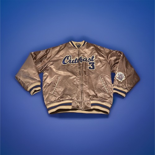 RARE Vtg OutKast Clothing Co All Pro 3000 Satin Bomber Jacket Andre 3000 MINT