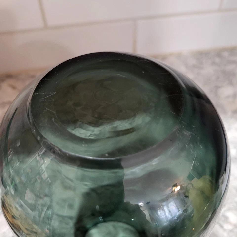 Jarrón de turmalina Wilhem Wagenfeld vintage 1950 soplado a mano corte en frío alemán algo de desgaste Foto 3 de 4