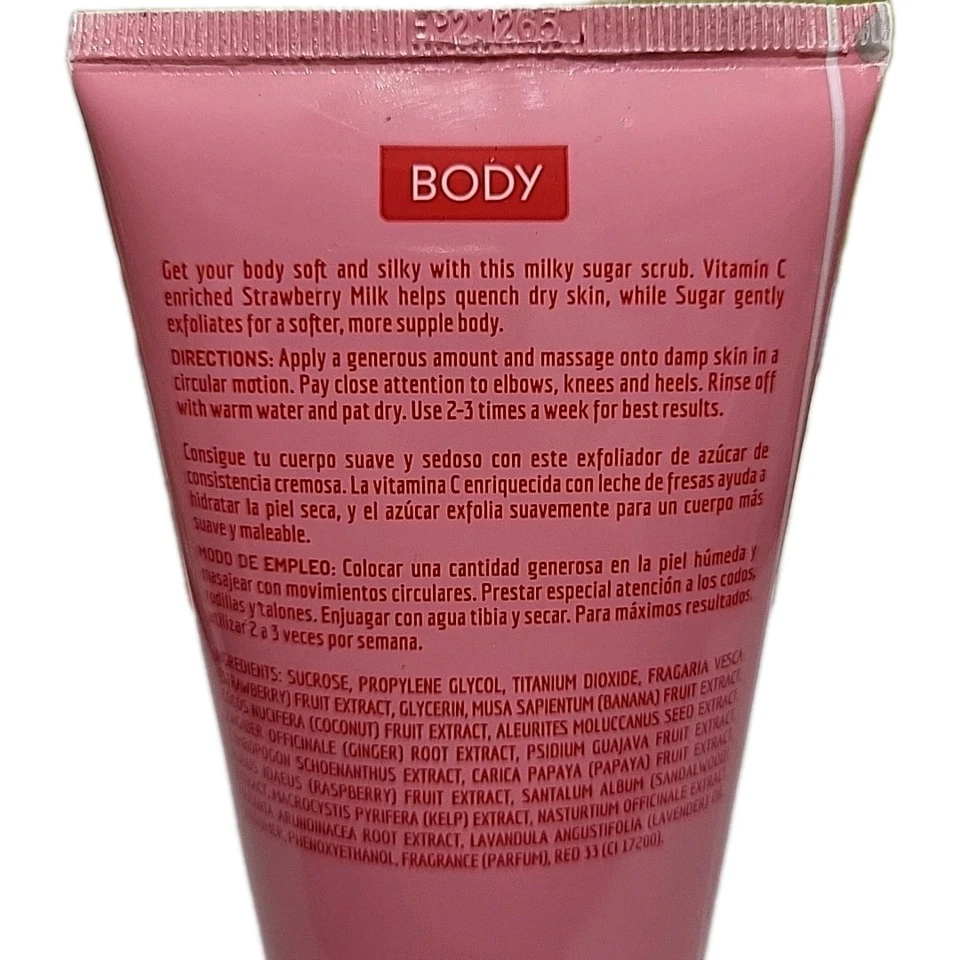 Freeman Hydrating Body Sugar Scrub Strawberry Milk 6 fl oz - Image 2 of 4
