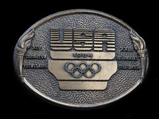 SB05131 VINTAGE 1984 VINTAGE USA OLYMPIC COMMITTEE SPORTS BELT BUCKLE