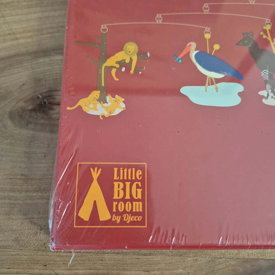 Nuevo Bebé Móvil Animales Sabana Africana Pequeña Habitación Grande Djeco Diseñado en Francia Foto 4 de 4