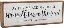 Paris Loft as for Me and My House We Will Serve the Lord Wood Rustic Wall Sign