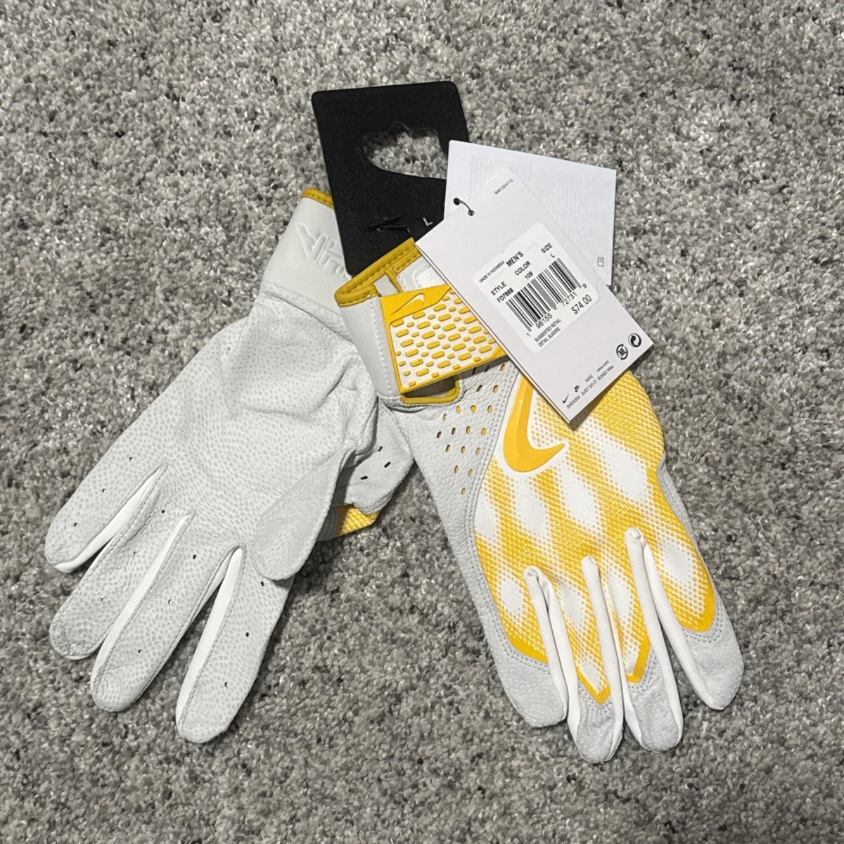 Guantes de béisbol de bateo Nike Alpha Elite para hombre talla L - amarillo blanco - FD7868-109