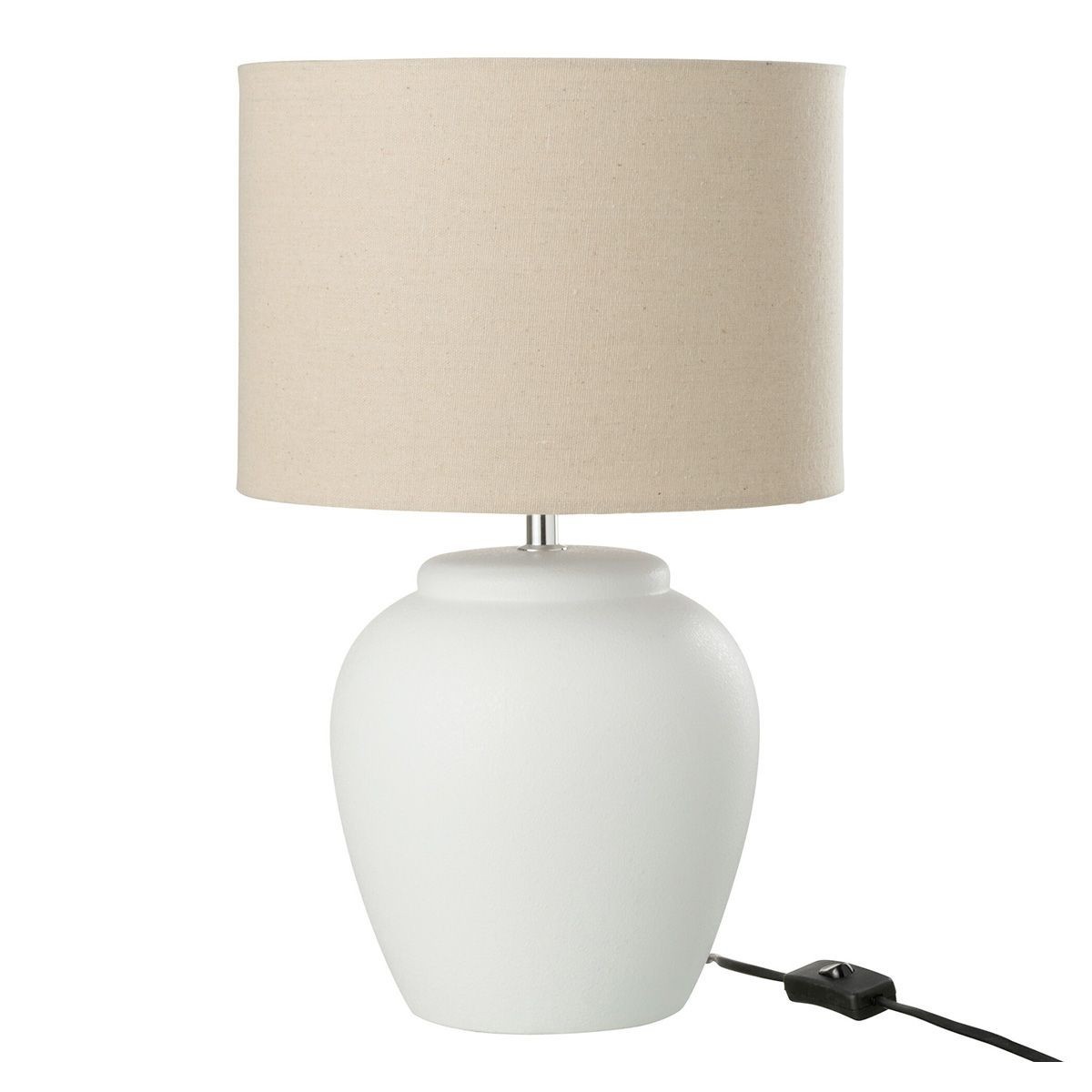 Lampe de chevet céramique Méli 48cm blanc luminaire de salon contemporain