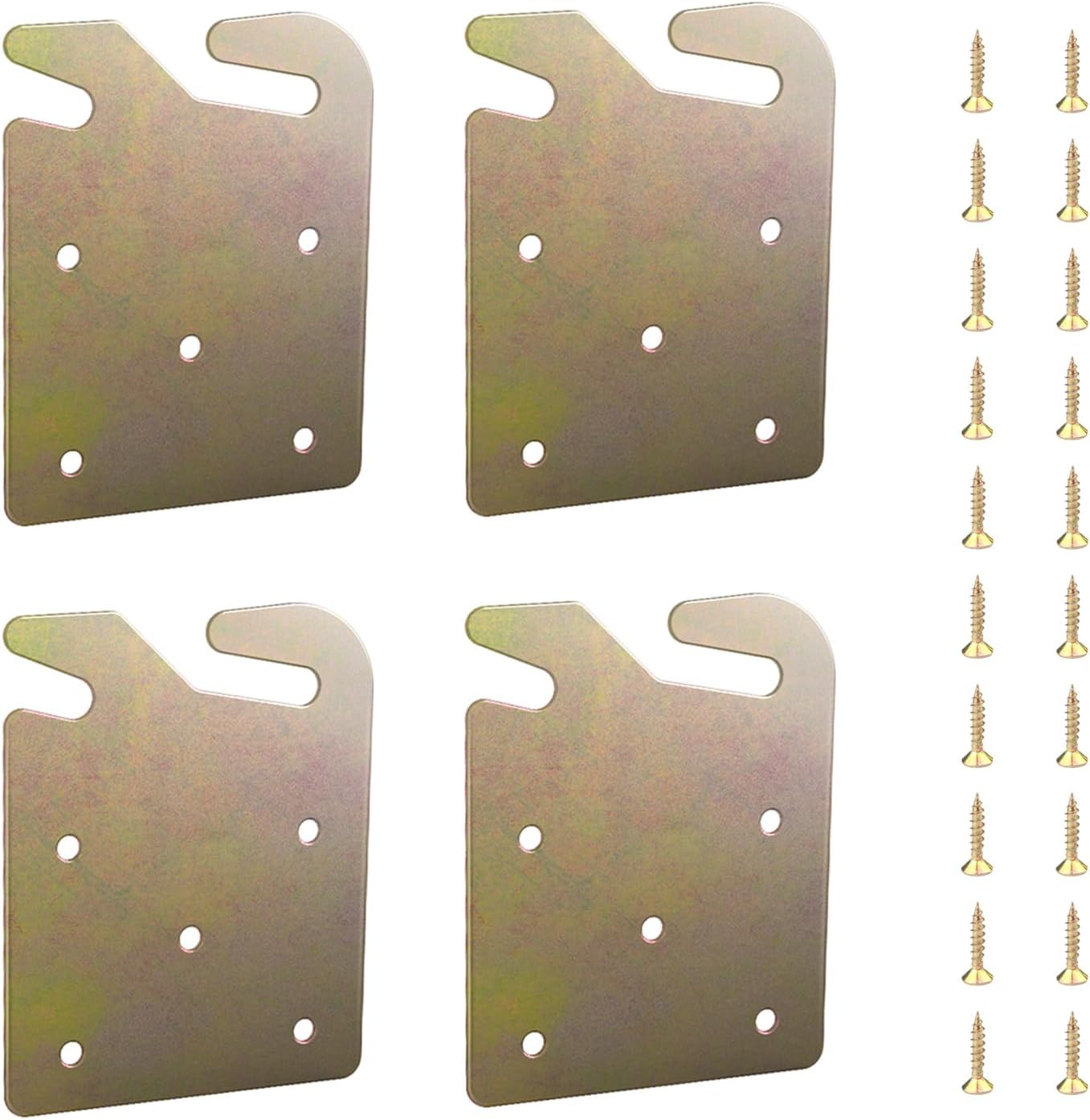 Brackets 4pcs Wood Bed Frame Hardware Universal Replacement 