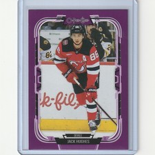 Jack Hughes Purple 2025-26 O-Pee-Chee Hockey NJ Devils Rare Parallel Card /49
