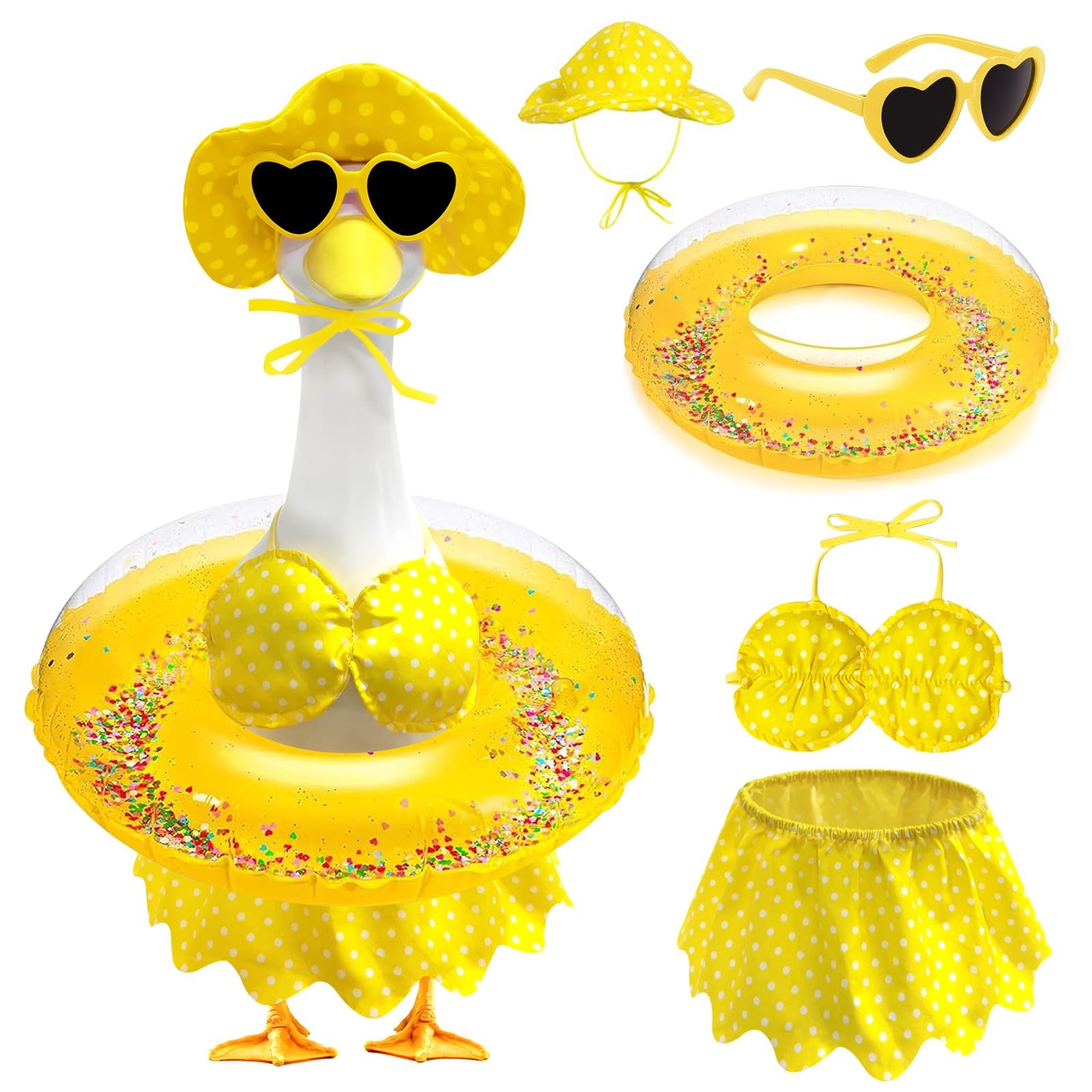 Porch Goose Outfit Swimsuit, Summer Bikini Goose Costume, 23'' Lawn Goose Sta...