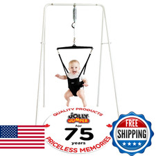 Jolly Jumper Classic Black with Stand - Original Baby Jumper, Indoor and Outdo