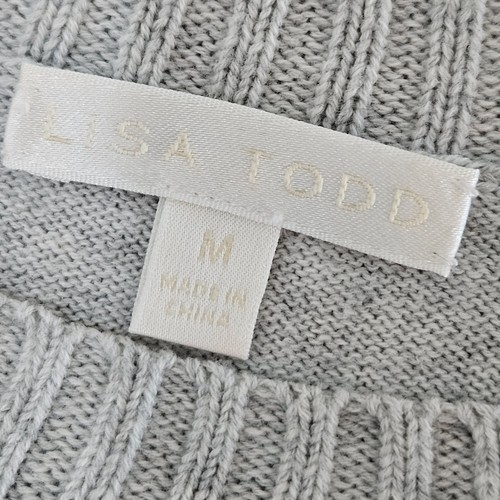 Lisa Todd Cotton Crew Sneak Attack Sweater Size Medium, Side Zipper To Stripe - Picture 9 of 12