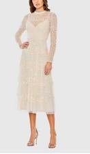 Mac Duggal 9142 - Tea Length Dress Sequined Size 6 $498