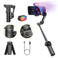 AOCHUAN Gimbal Stabilizer iPhone, Phone Gimbal w/RGB Magnetic Fill Light