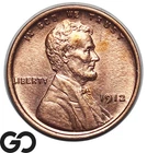 1912 Lincoln Cent Wheat Penny, Lustrous Gem BU++