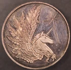 VINTAGE PEGASUS/UNICORN 1 TROY OZ .999 FINE SILVER ROUND | TONED | LOT BB-348