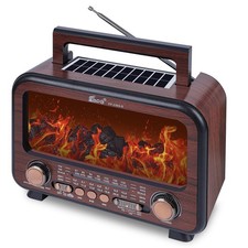 T.TAOMI Retro Portable Radio AM FM SW Shortwave light yellow, dark brown