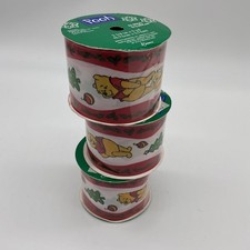 New Vintage Disney Winnie The Pooh CHRISTMAS RIBBON 2 1/4"x 3 yd Berwick GERMANY
