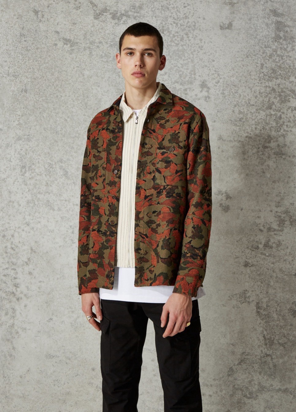 Wax London patterned button-down long-sleeve shir… - image 1