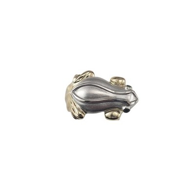14K Yellow and White Gold Frog Ring Size 7.25-7.5 #23409