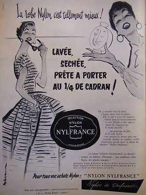 WERBUNG NYLFRANCE DAS NYLONKLEID ES IST SO VIEL BESSER GEWASCHEN GETROCKNET FERTIG