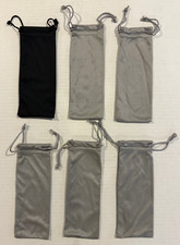 Lot Of 6 Cloth Pull Draw String Pouch Eyeglasses Carrying Bag 7" x 2.5"