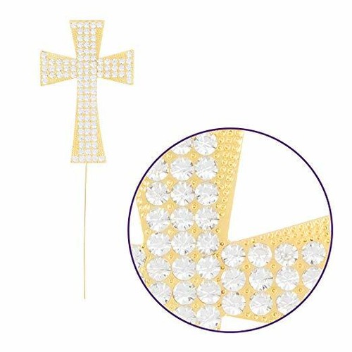 Topper para pastel de cruz, primera comunión, bautismo religioso, bautizo (oro) - Imagen 4 de 5