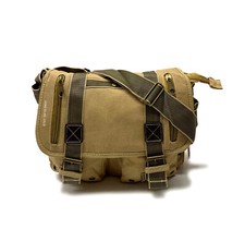 13x9 Khaki Canvas Messenger Bag Crossbody Bag Business Messenger Bag Ipad Bag