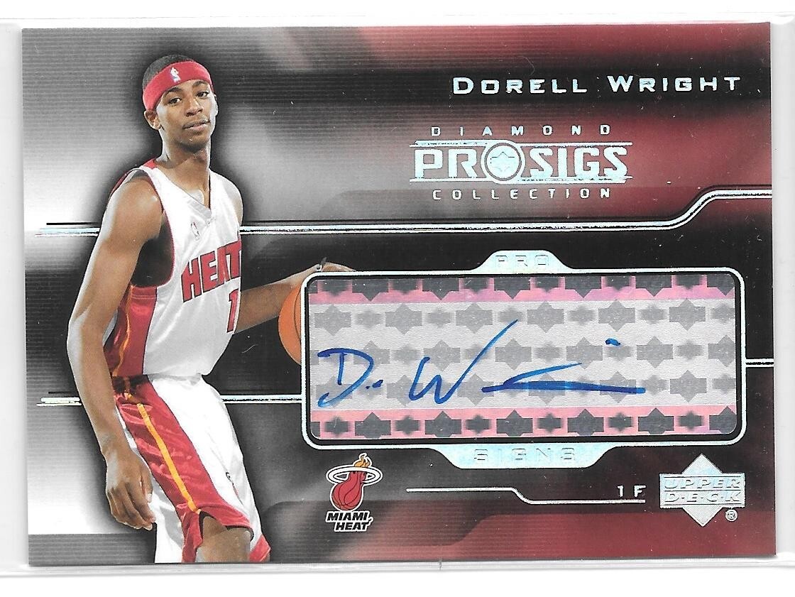 DORELL WRIGHT AUTO ROOKIE 2004-05 UPPER DECK DIAMOND COLLECTION PRO SIGS  HEAT