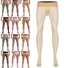 Mens Underwear Sissy Nightwear Transparent Pantyhose Seamless Stockings Glossy