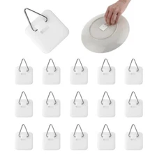 15PCS Invisible Adhesive Plate Hangers, Wall Plate Hanger Display Holder, 1.25"