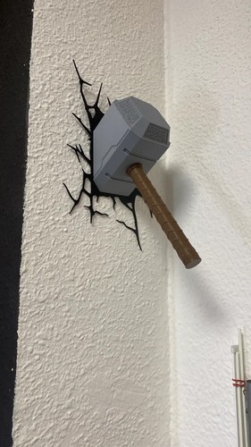 Thor martello decorazione da muro Marvel Mjolnir 3D wall art Avangers - Imagen 4 de 5