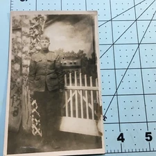 Vintage RPPC Man In Military Outfit  Postcard