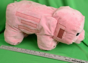 JINX Minecraft Pig Plush Stuffed Toy, Pink Large 17