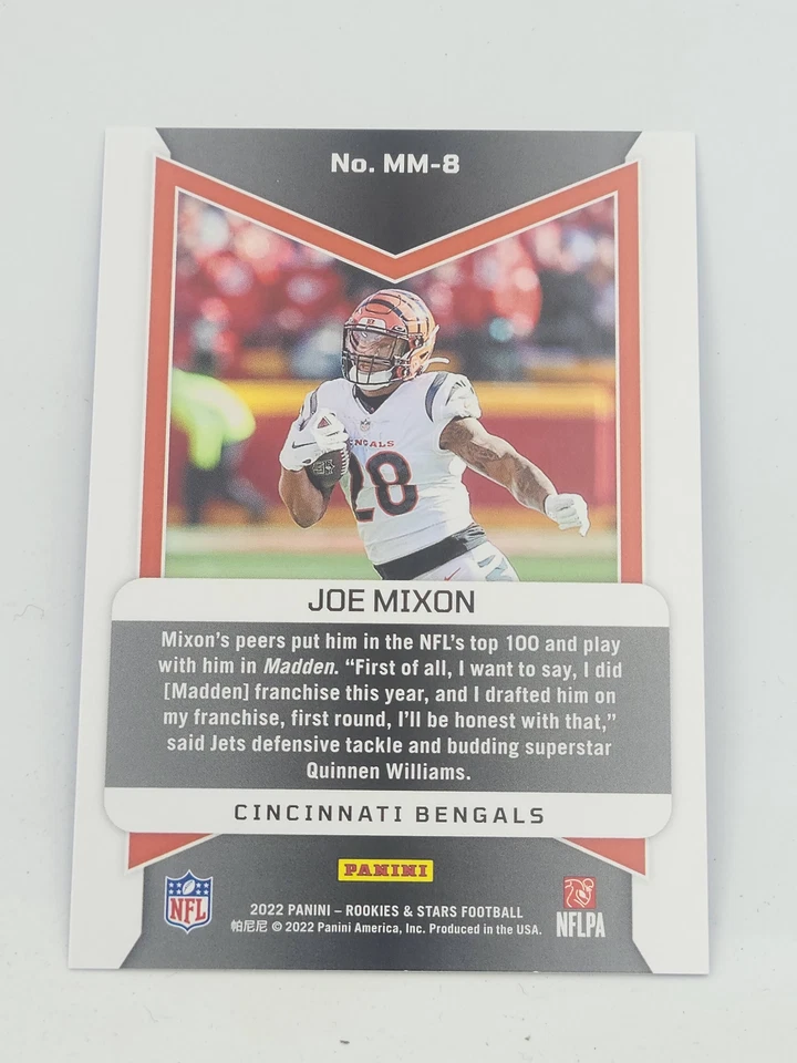 2022 Panini Rookies & Stars #MM-8 Joe Mixon Man In Motion True Blue /49 - Image 2 of 2