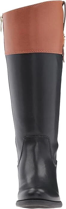 Tommy Hilfiger Women's Shano Classic Riding Boot Full Zip Wide Calf Black Brown - Image 4 of 4