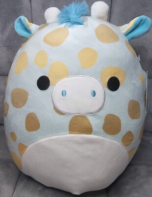 Squishmallows Zelia 11'' Giraffe Teal Blue Gold Spots