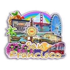 San Francisco America Refrigerator magnet 3D travel souvenirs wood