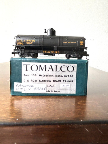 LATÓN TOMALCO U.T.L.X. Carro cisterna de marco estrecho #88126 con Kadees H.O.n3 1:87 | Zustand: Used
