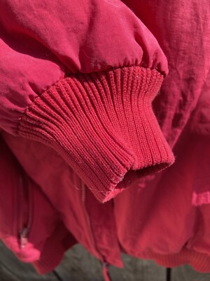 Women's Vintage Eddie Bauer Red Windfoil 90s Jacket M Lined USA