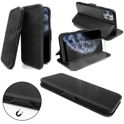 Handy Klapp Tasche Schutz Hülle Flip Book Case Display Cover Glas Schutzfolie