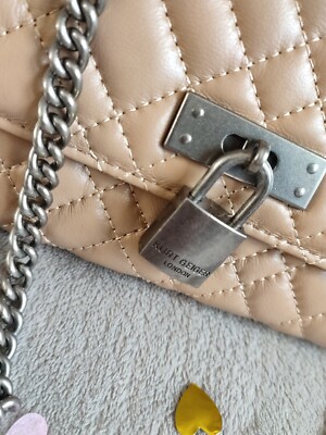 Kurt Geiger Quilted Leather Belt with Padlock Charm -Black Kurt Geiger London Micro Kensington Crossbody Bag | Gold  main image 4