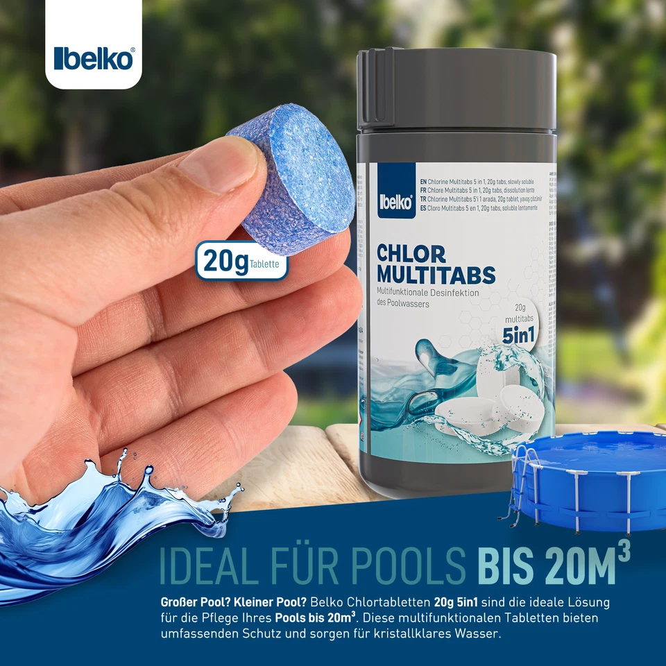 Chlortabletten 20g 5 in 1 Multitabs Mini Chlor für Pool langsamlöslich 5 Phasen - Bild 2 von 4