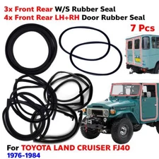 Windshield Rubber F+R Door Rubber Set 7 Fits Toyota Land Cruiser FJ40 1976-84