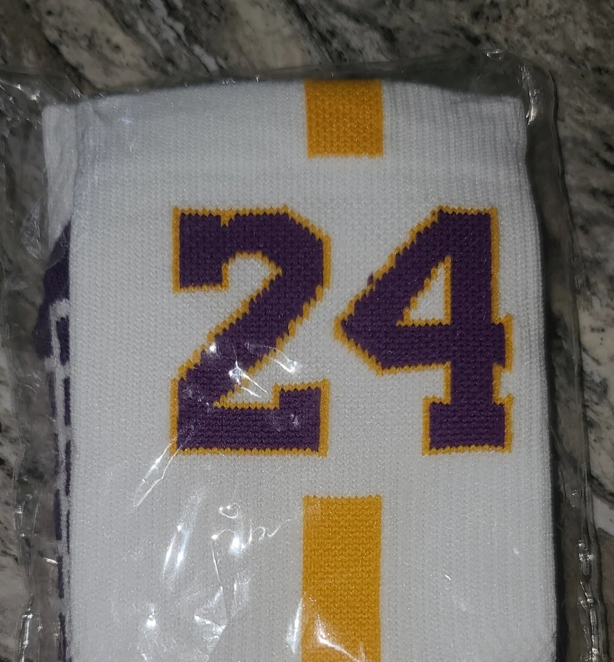 Porfin Socks Basketball Team NBA Los Angeles Kobe Byrant #24 Purple and Yellow - Image 2 of 4
