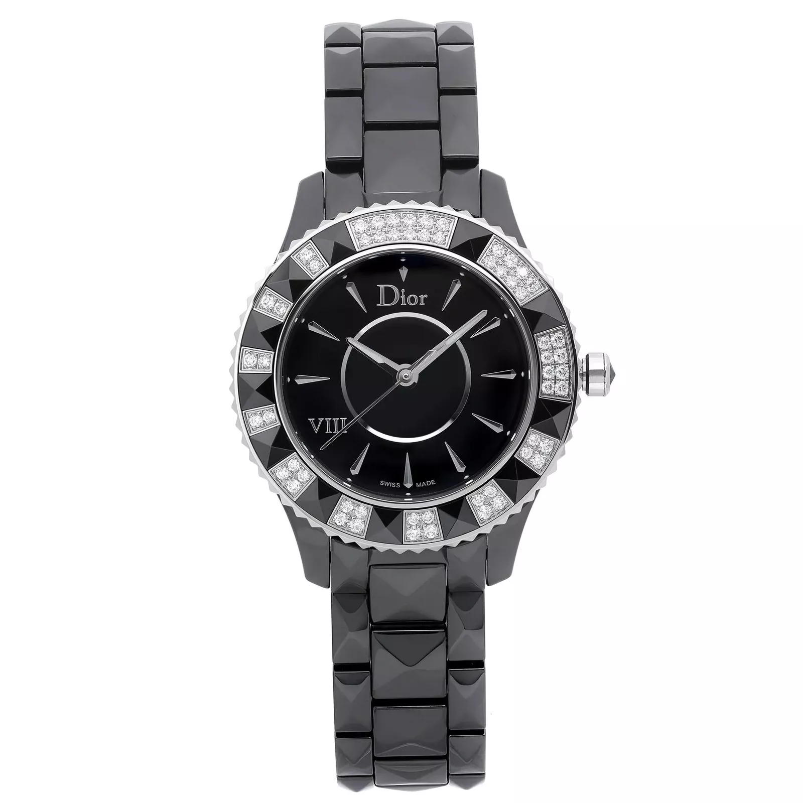 Montre pour femme Christian Dior VIII 33 mm cadran noir céramique diamant CD1231E1C001